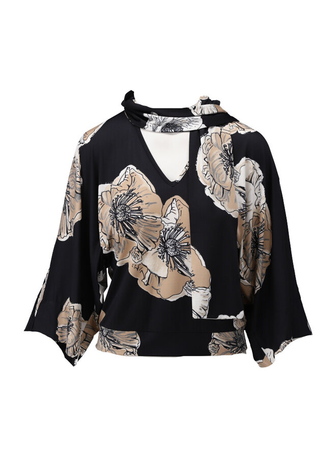 Top A106 V-hals met design