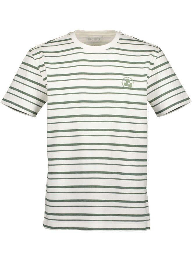 T-shirt Seven groen gestreept 302829