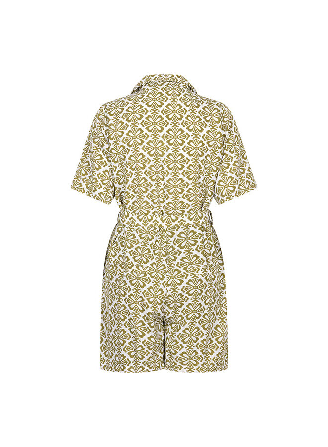 Playsuit Franceska green element print