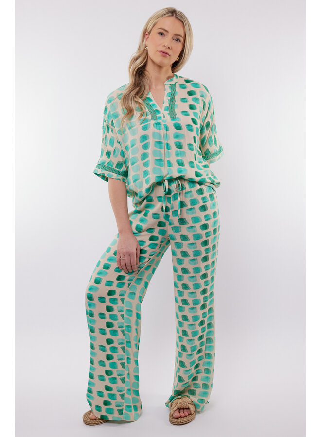 Broek Zafra sand/pool blue