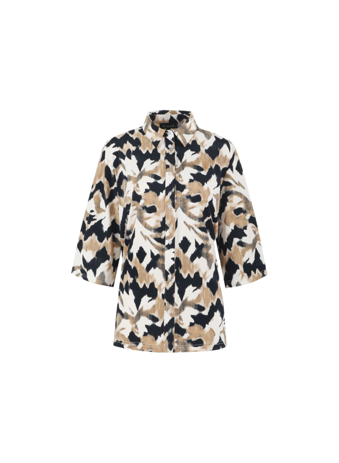 Blouse Uma light camel/black
