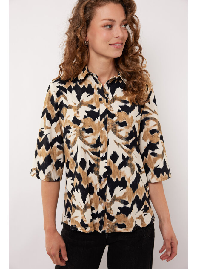 Blouse Uma light camel/black