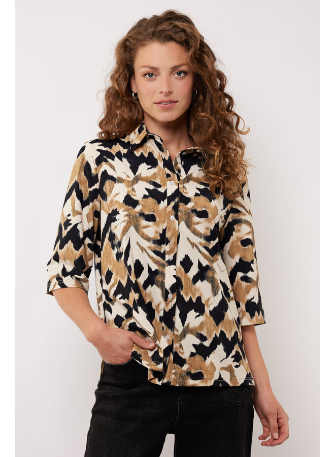 Blouse Uma light camel/black