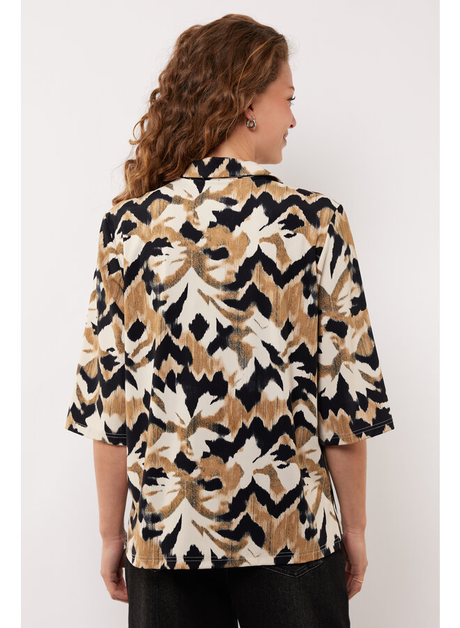 Blouse Uma light camel/black