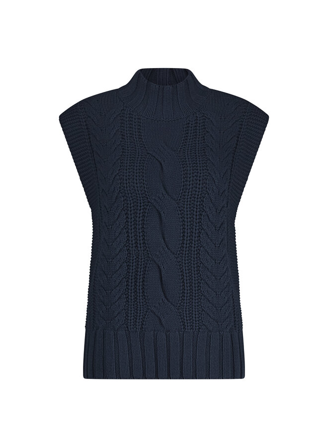Spencer Sleeveless cable navy
