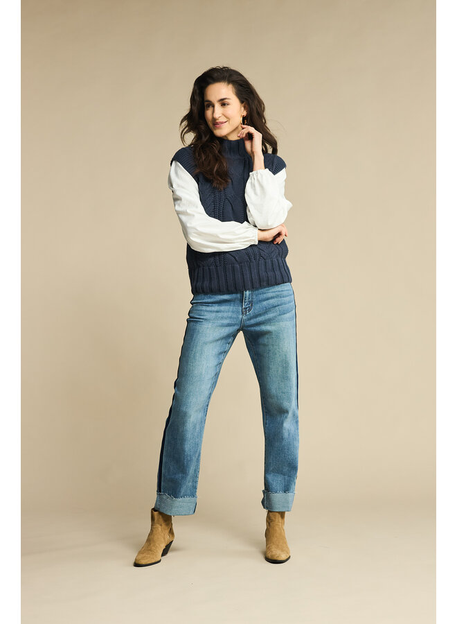 Spencer Sleeveless cable navy