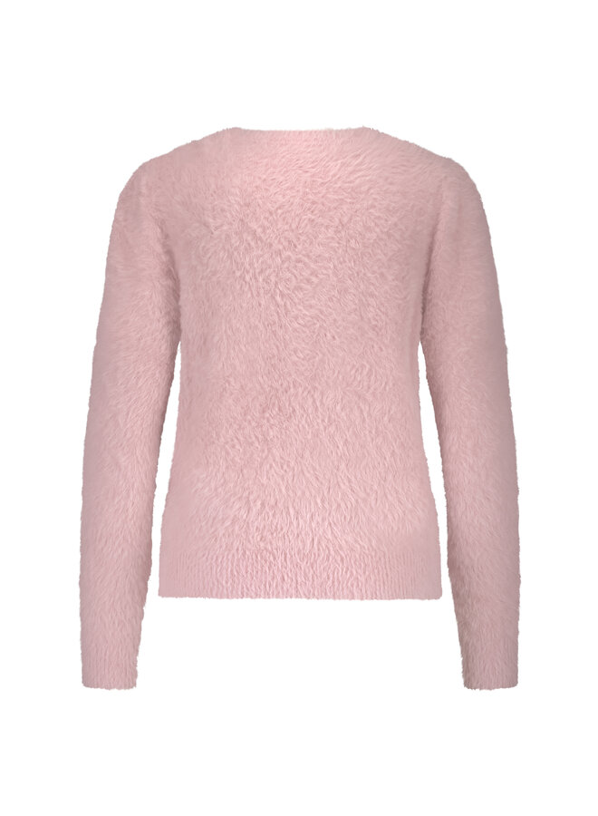 Trui Fuzzy puff sleeve pink