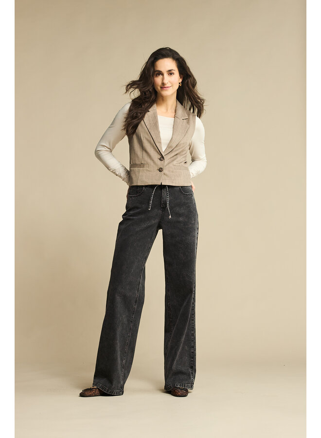 Broek Claudette denim & belt black