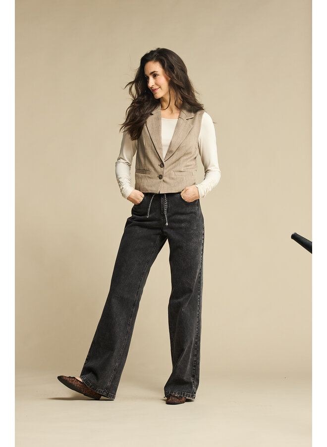 Broek Claudette denim & belt black