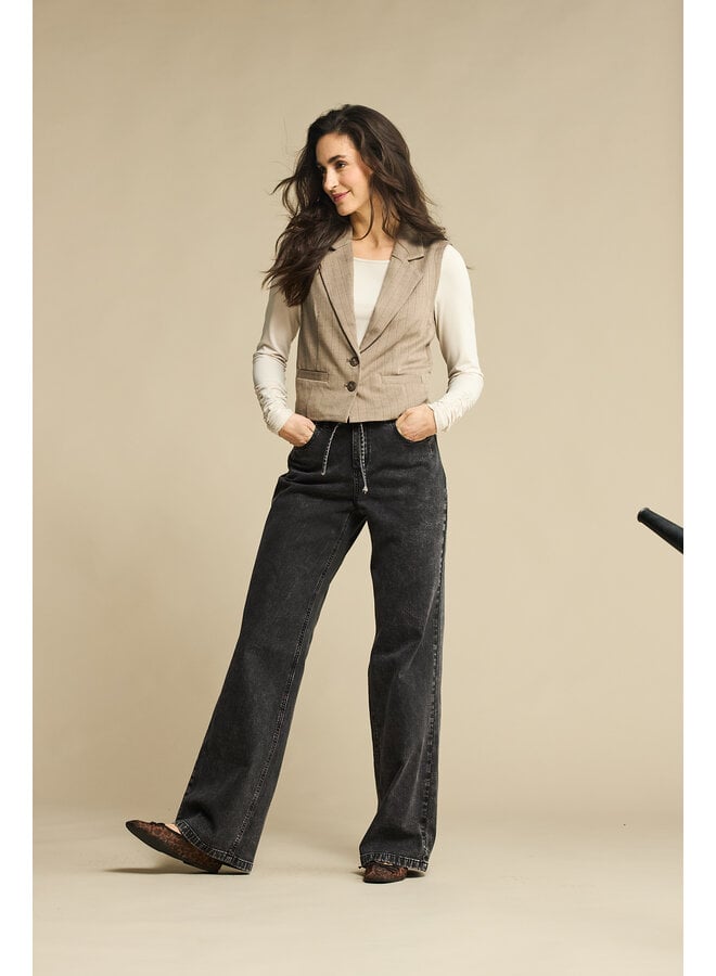 Broek Claudette denim & belt black