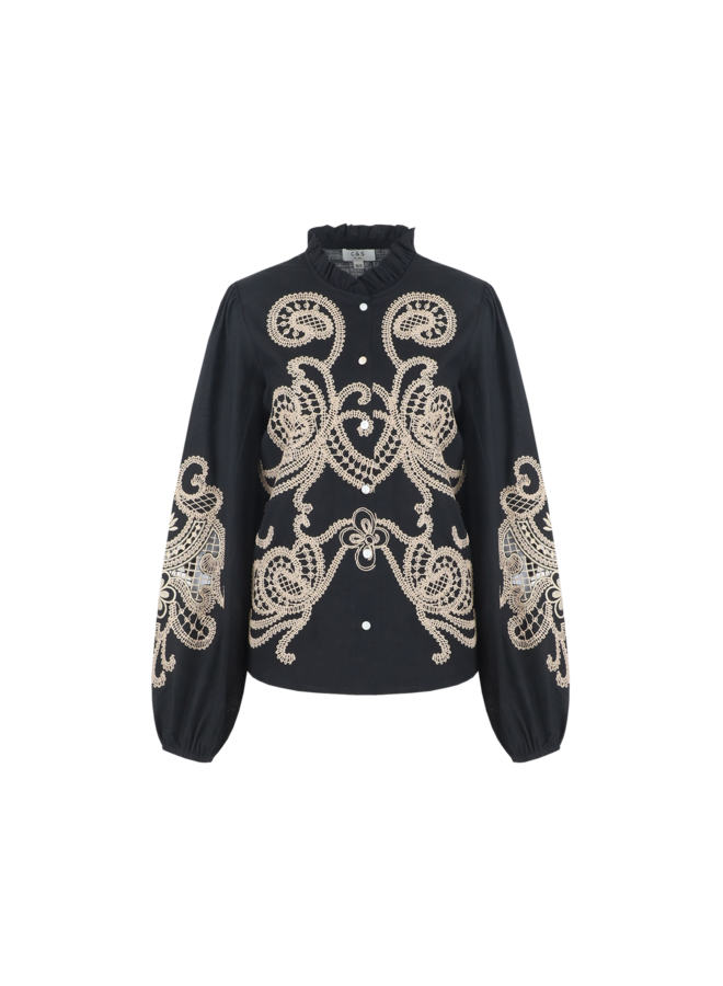 Blouse Lisanne black/light camel