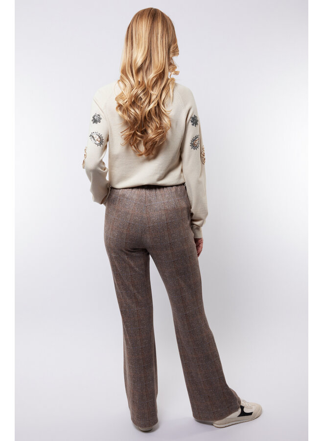 Broek Paola light camel/color mix