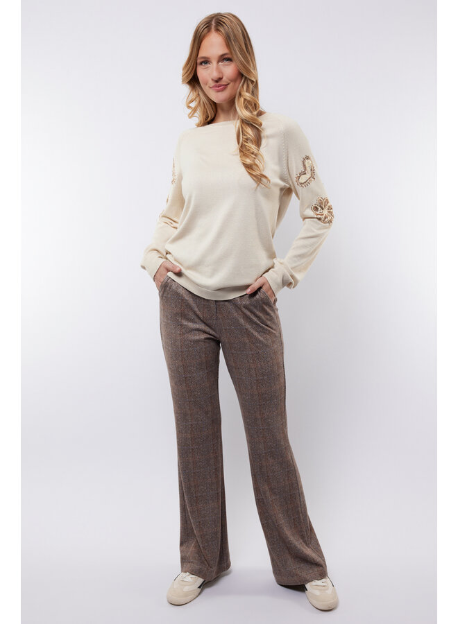 Broek Paola light camel/color mix