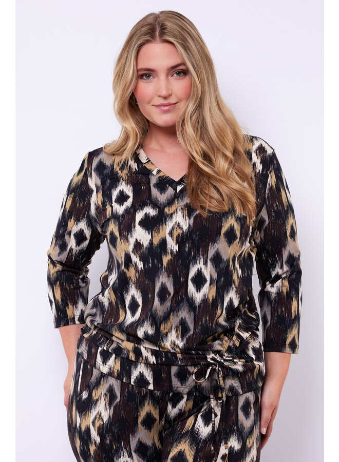 Top Tiana sand/dark choclate