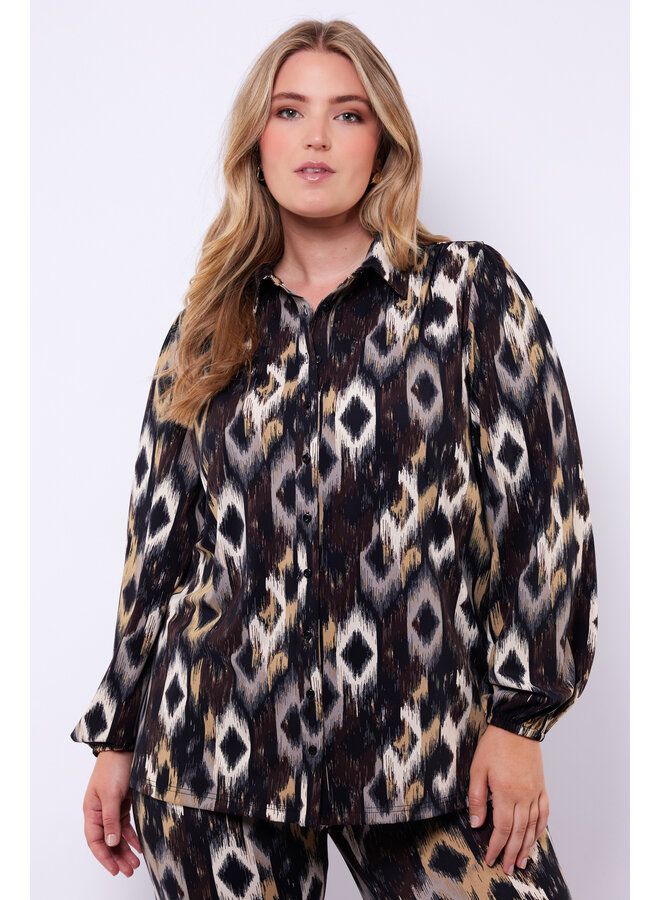 Blouse Tenley sand/dark choclate