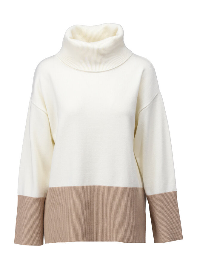Trui B806 2-kleurig met rolkraag