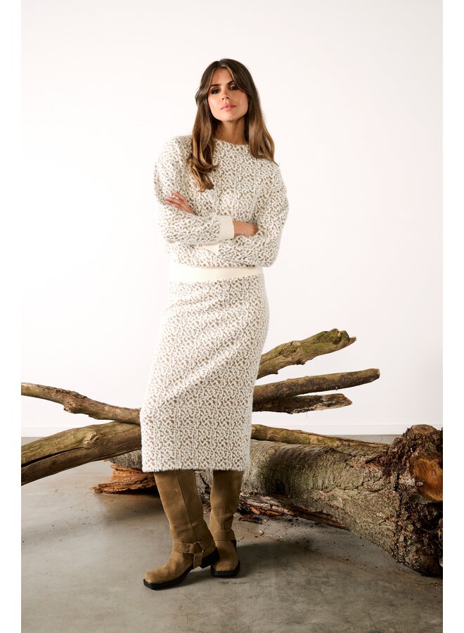 Jurk B490 midi met patroon