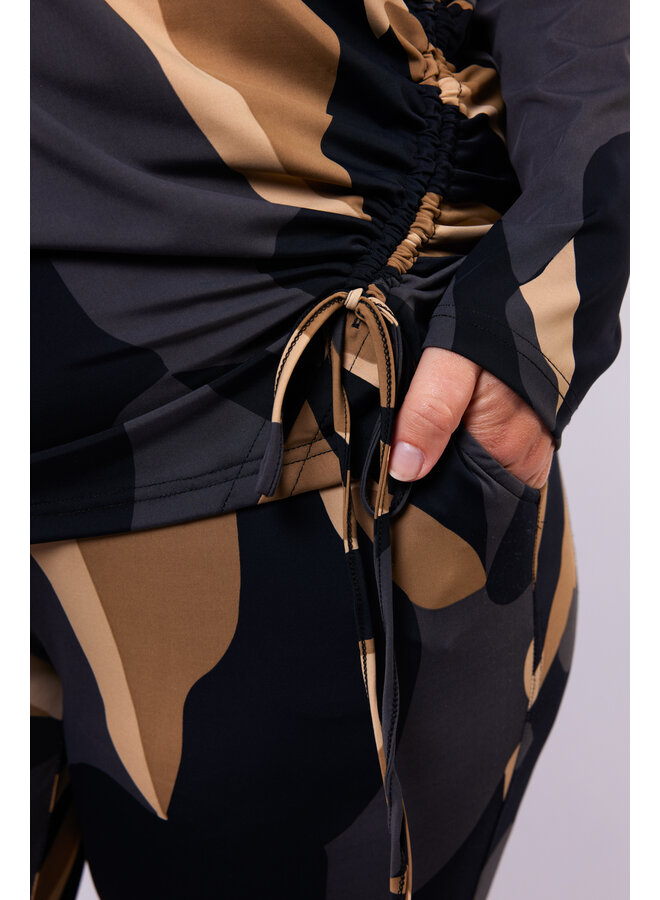 Top Callie black/khaki