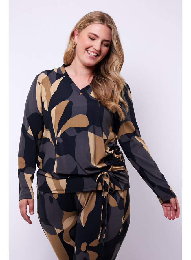 Top Callie black/khaki
