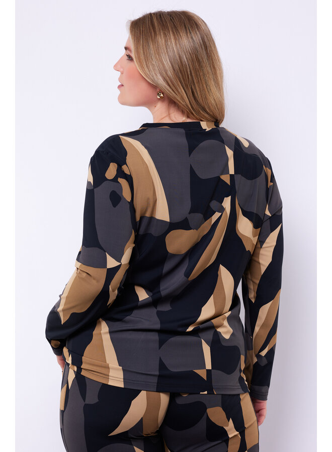 Top Callie black/khaki