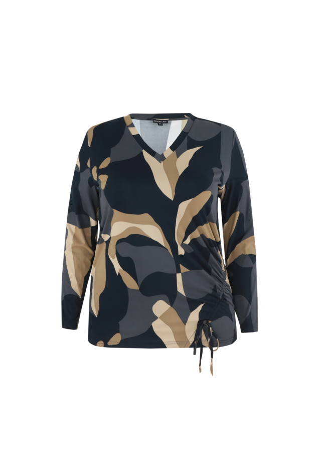 Top Callie black/khaki