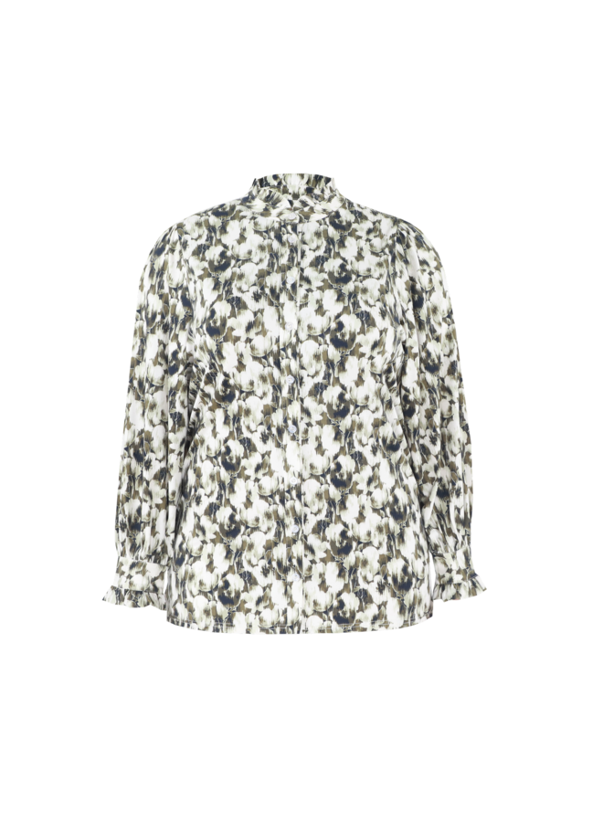 Blouse Charlotte sand/olive green