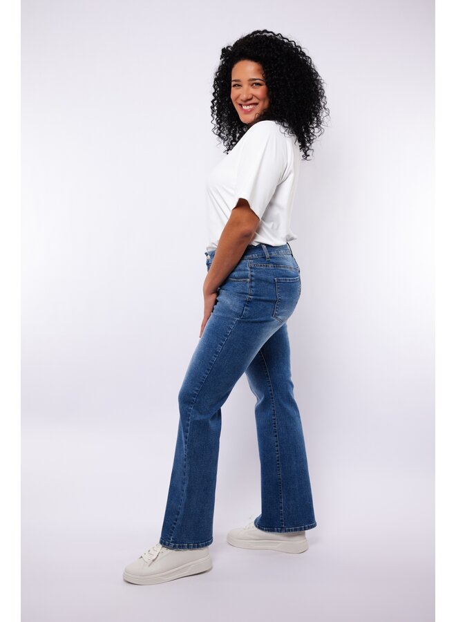 Broek Loes Flared Jeans denim dark blue