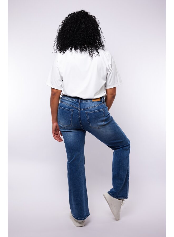 Broek Loes Flared Jeans denim dark blue