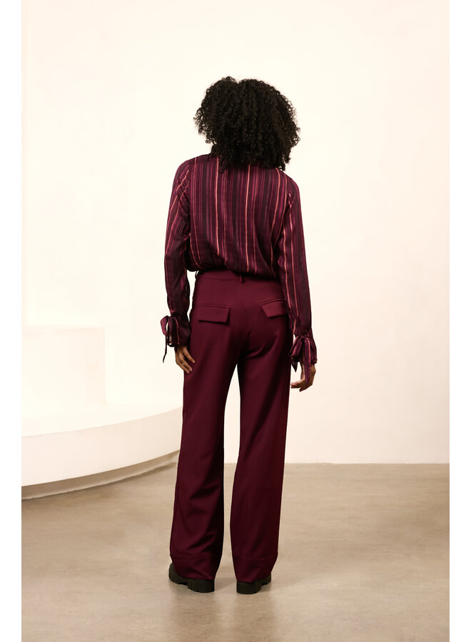 Broek Hilda burgundy red