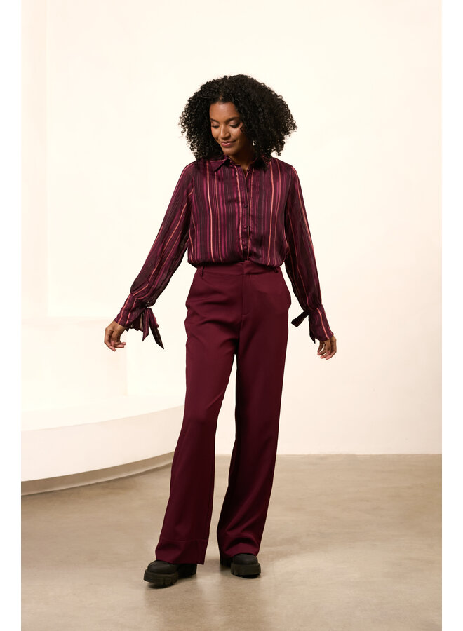 Broek Hilda burgundy red