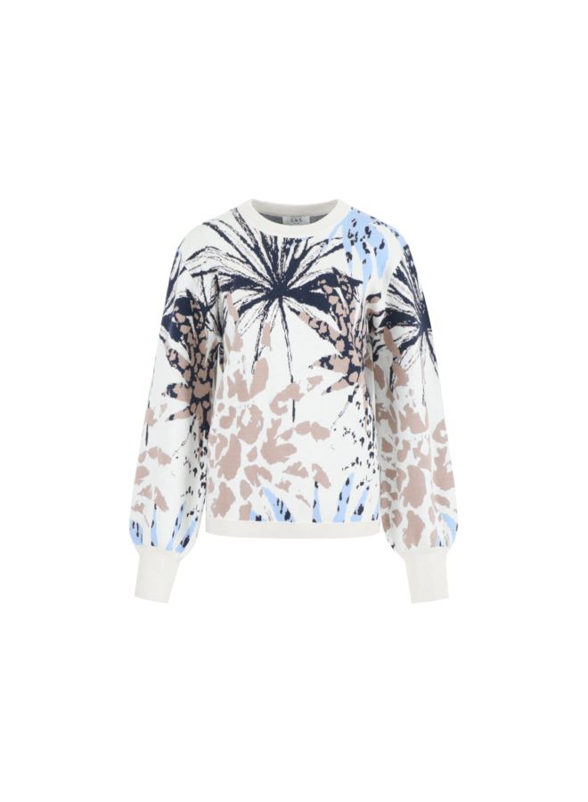 Trui Keira knit wool white/color mix