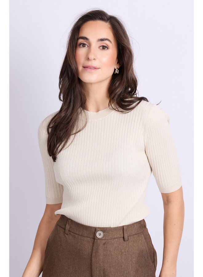 Top Anne knit wool white