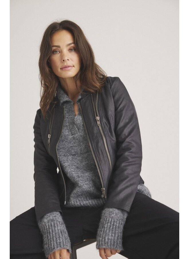 Jacket Athena coated suede black