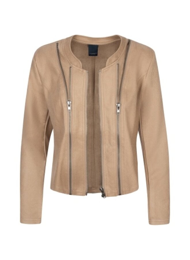Jacket Athena coated suede light sand