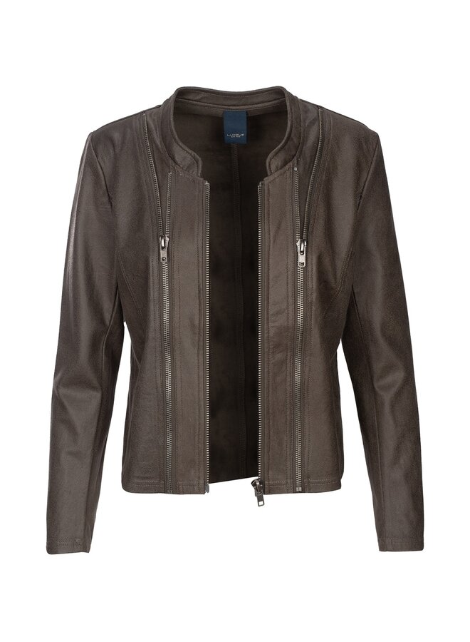 Jacket Athena Coated suede capers