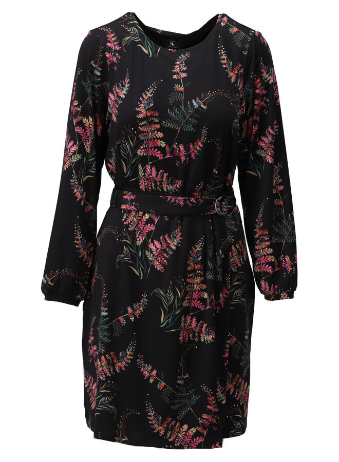 Jurk B321 met ronde hals & design