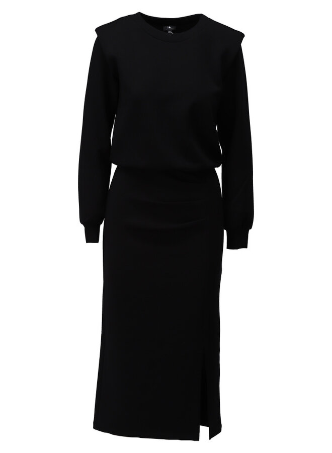 Jurk B634 maxi met split black