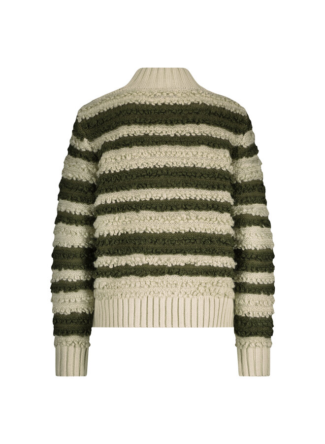 Trui Loops & stripe khaki