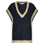 Spencer Sleeveless contrast rib indigo