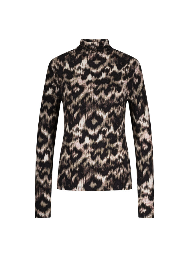 Top Rolinde flower print khaki