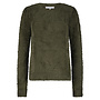 Trui Fuzzy puff sleeve olive