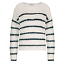 Trui Fuzzy stripe ecru/pine