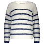 Trui Fuzzy stripe ecru/indigo
