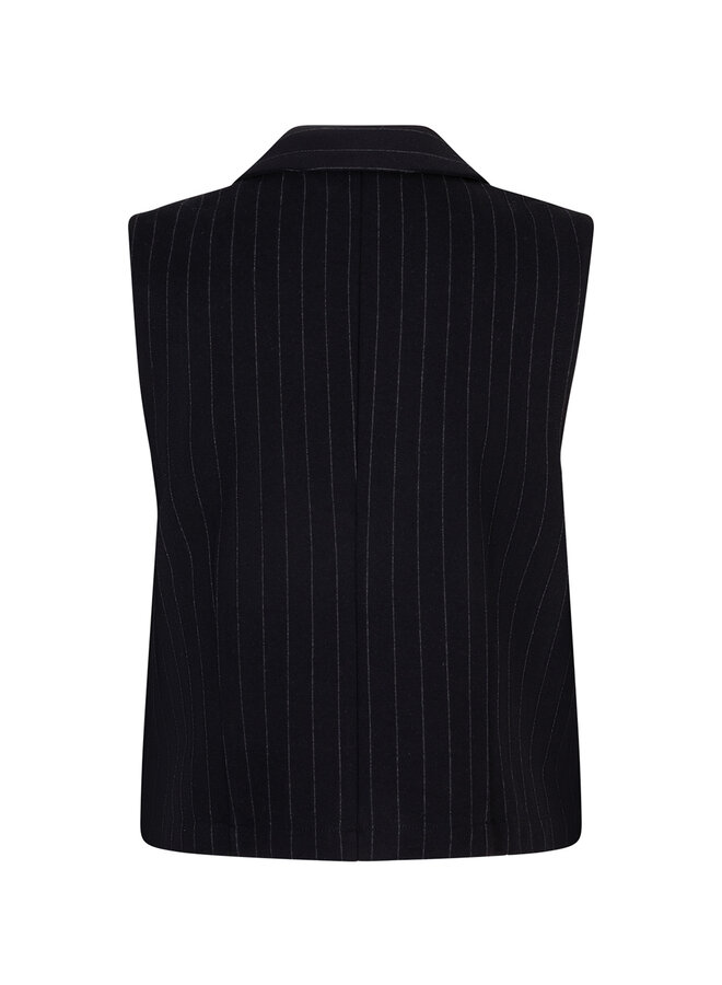 Gilet Waistcoat punta pinstripe black