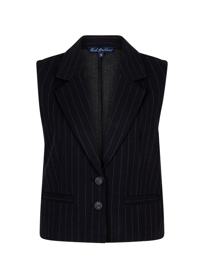 Gilet Waistcoat punta pinstripe black