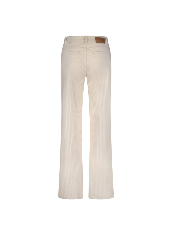 Broek Claudette pinstripe rib stone