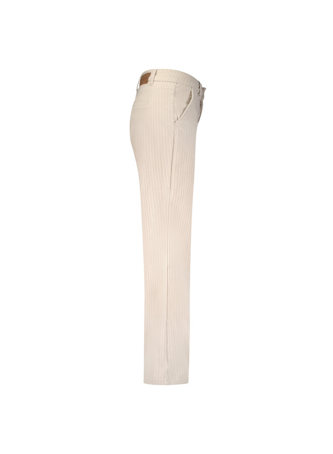 Broek Claudette pinstripe rib stone