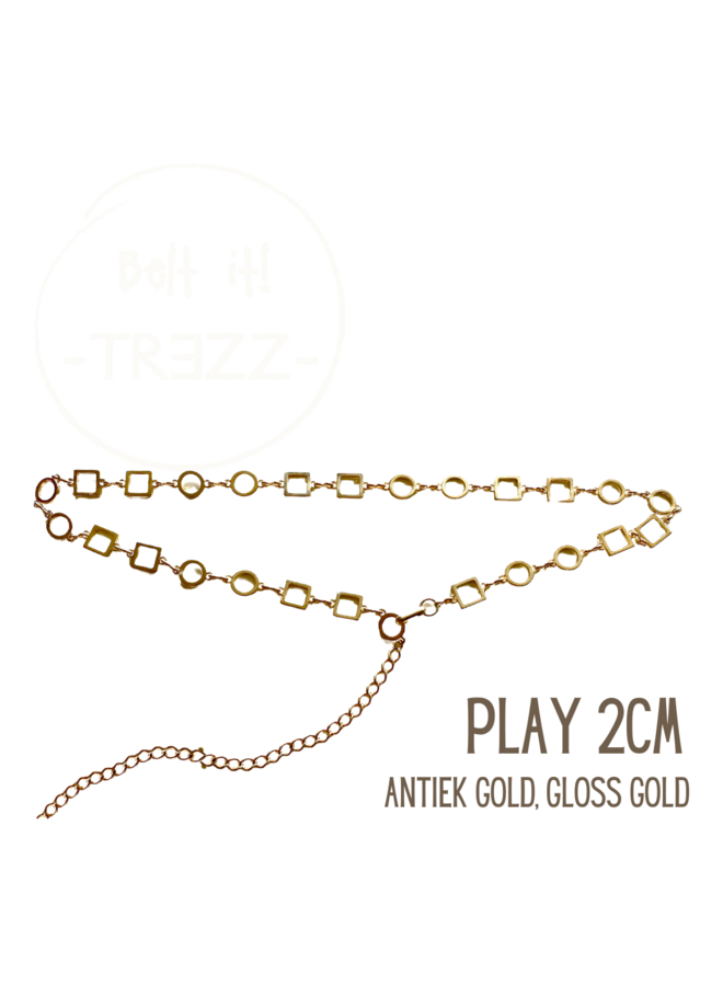 Riem Metal rond/vierkant antiek goud