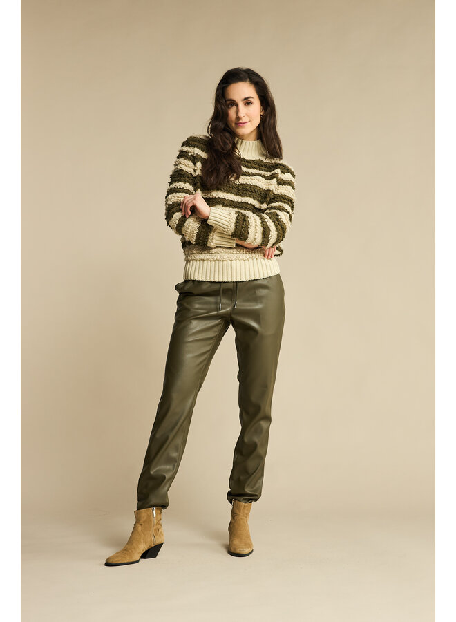 Trui Loops & stripe khaki