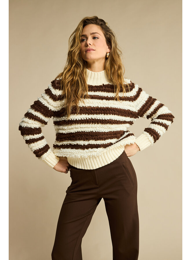 Trui Loops & stripe brown